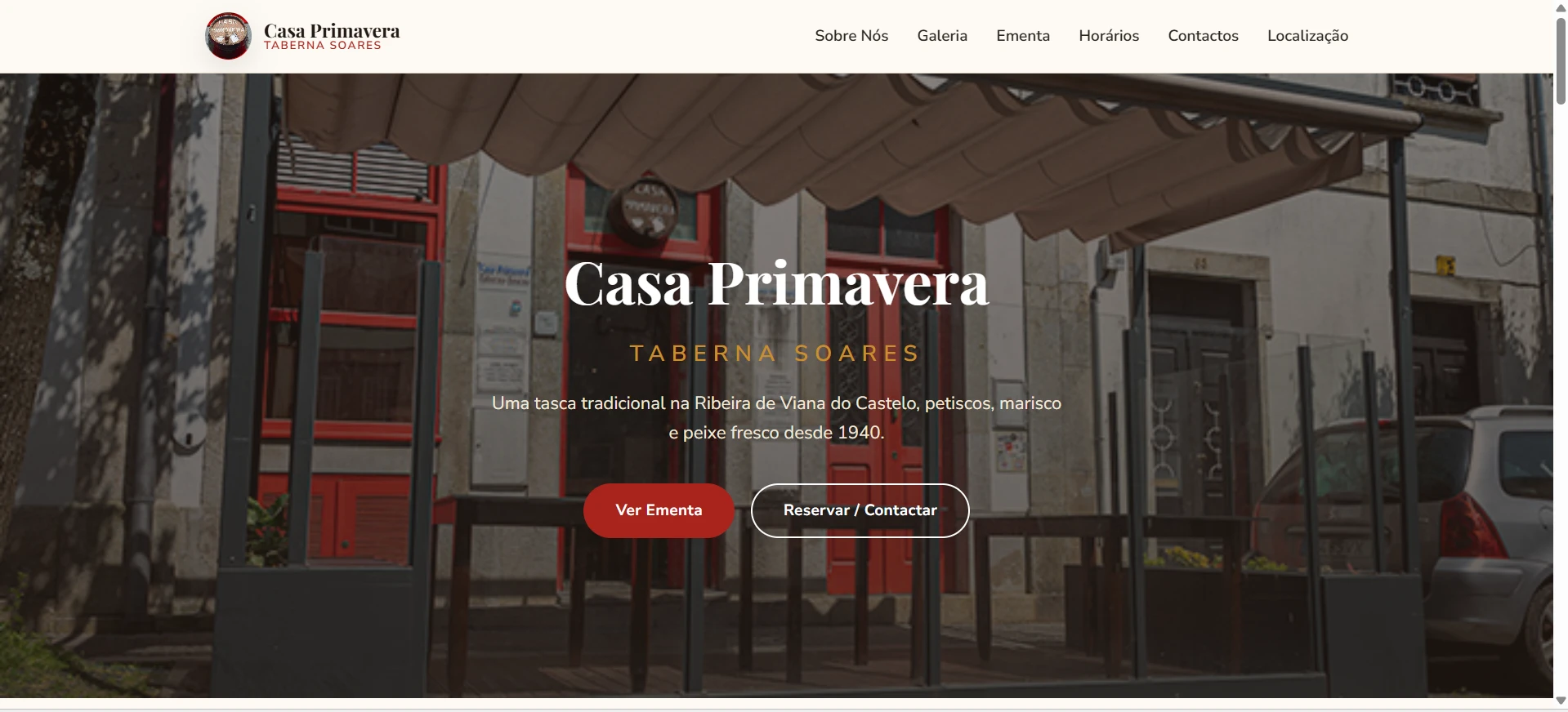 Website Casa Primavera · Taberna Soares