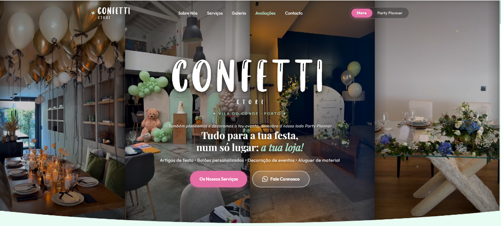 Website Confetti Store · Festas e Eventos